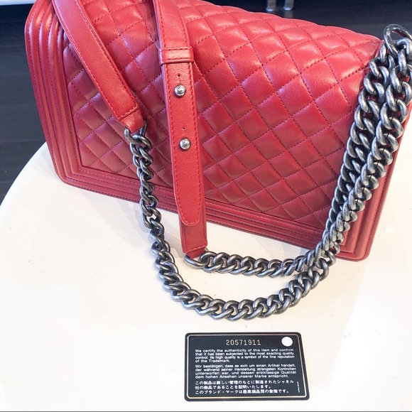 CHANEL Quilted Medium Boy Flap - Dark Red - Picture 7 of 7